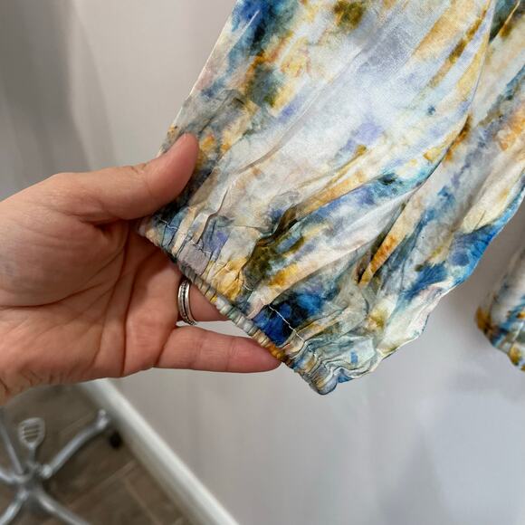 Soft Surroundings Embellished Peasant Top M Boho Floral Tunic Sparkle Beaded - Picture 6 of 10